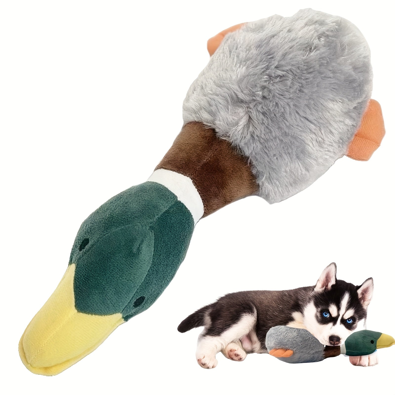 1pc Interactive Plush Duck Squeaky Dog Toy - Durable Sound Pet Toy for Medium Breeds, Soft Stuffed Animal Plaything for Dogs and Puppies - For Dogs & Puppies - Perfect for Fetch & Chewing - Great Gift for Pet Lovers