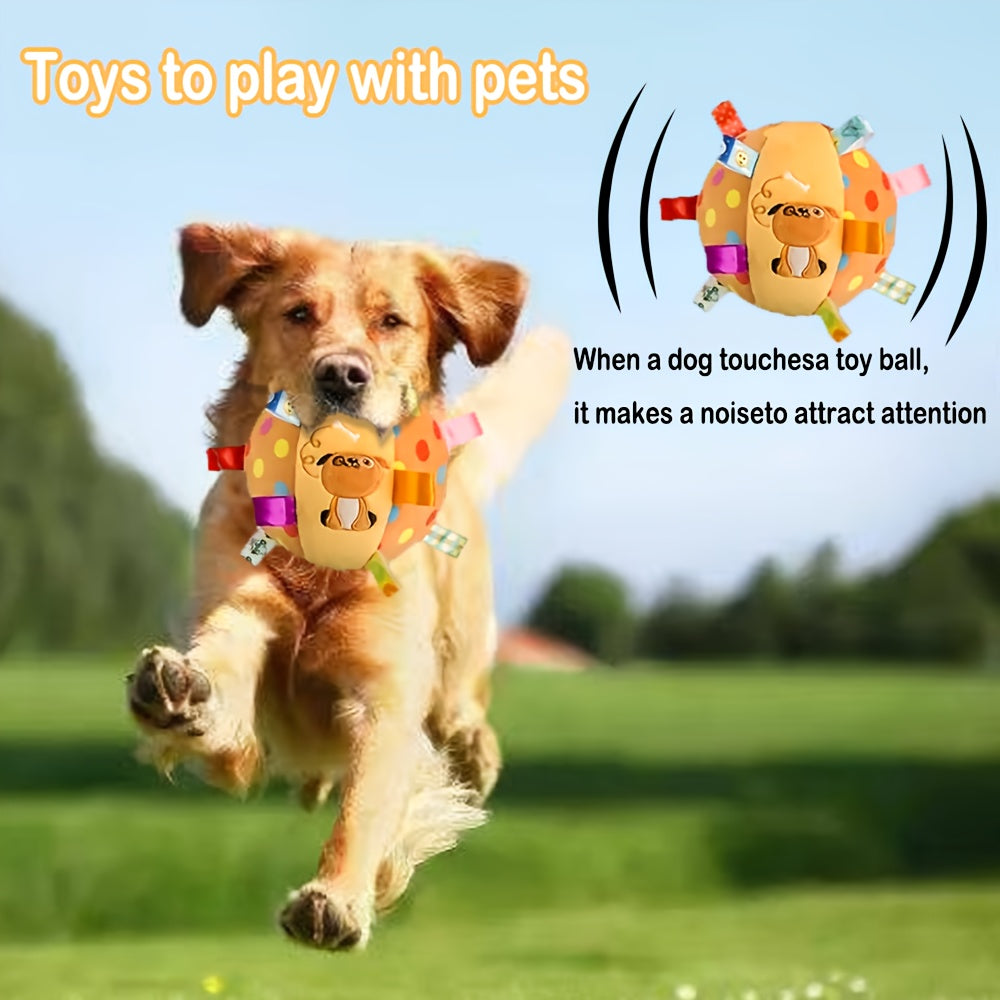 Interactive Squeaky Dog Toy Ball, Dog Chew Toy, Puppy Chew Toy, Dog Tug Toy, Suitable For All Types Of Dogs, Without Battery