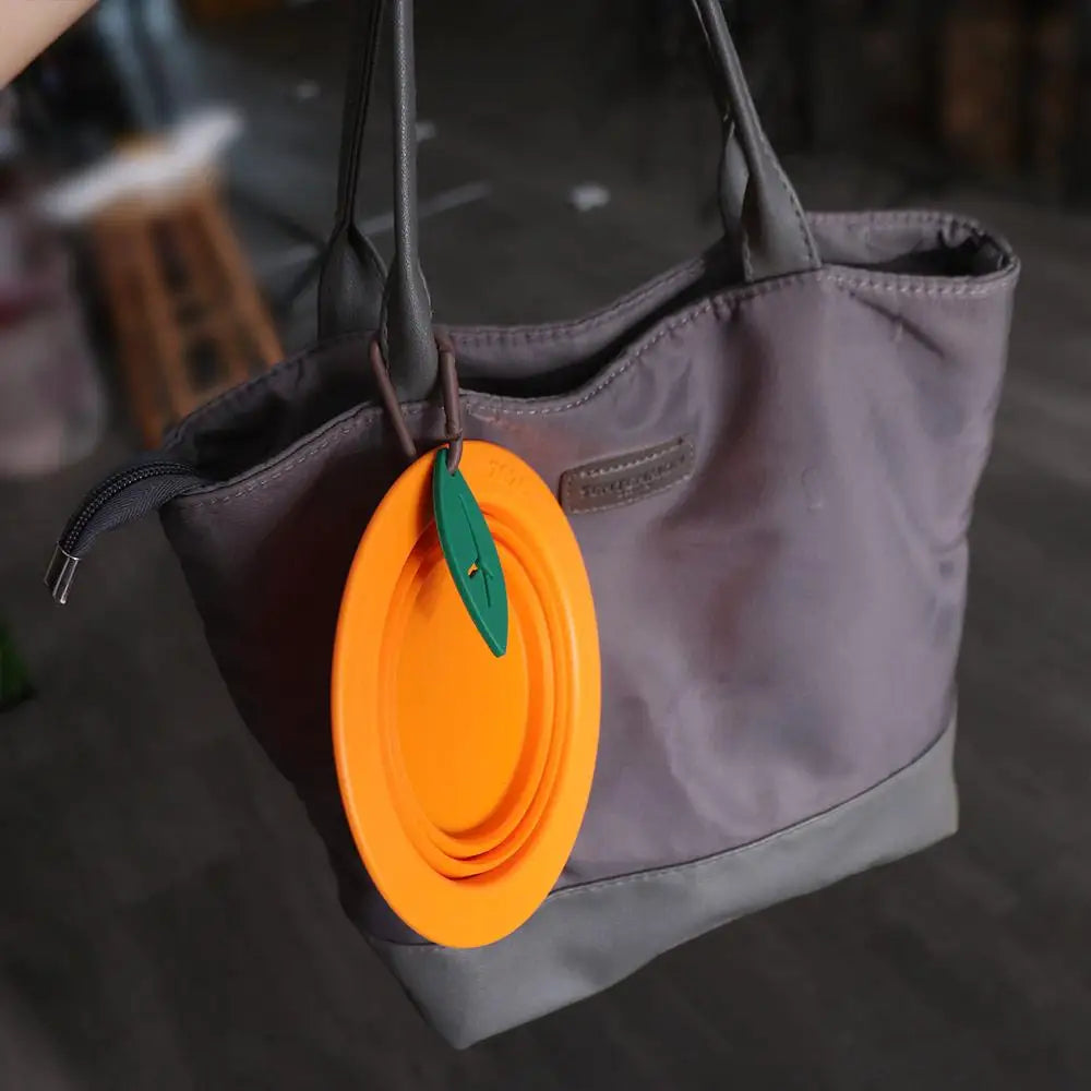 Convenient 350ML Pet Folding Bowl with Carabiner Hook Design Dog Collapsible Dishes Large Foldable Portable Cat Bowl Travel