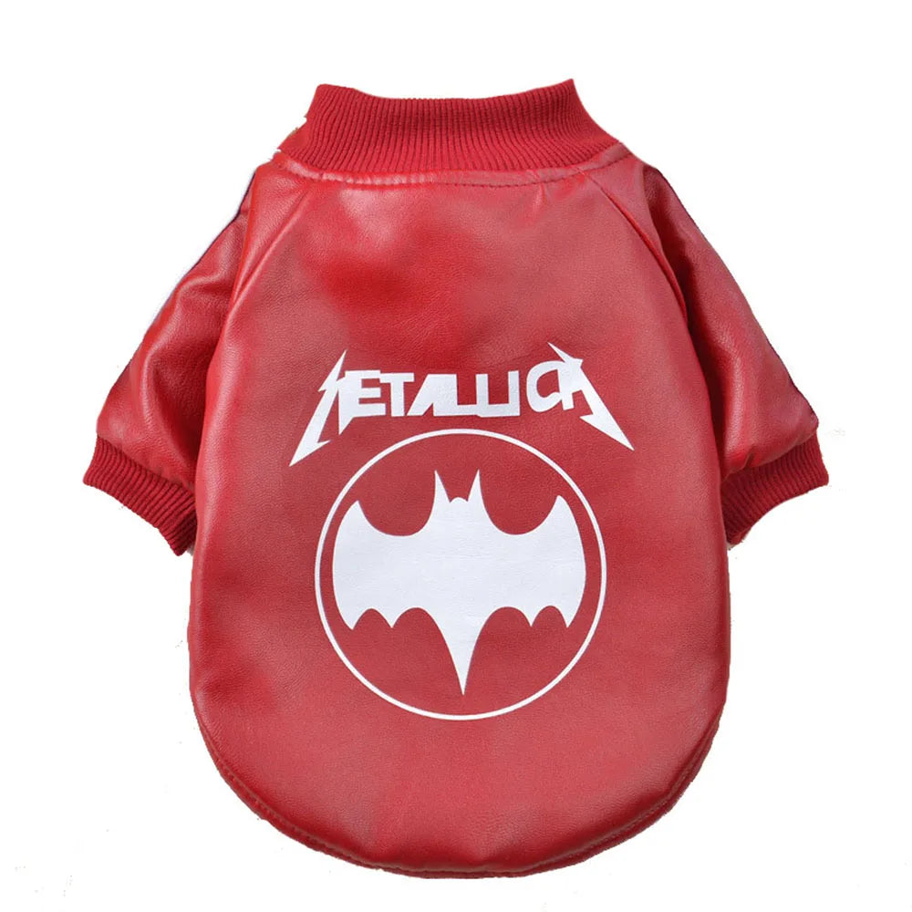 Puppy Pet Dog Clothes Outdoor Windproof Waterproof Leather Dog Coat Winter Warm Padded Jacket for Dogs and Cats in Cold Weather