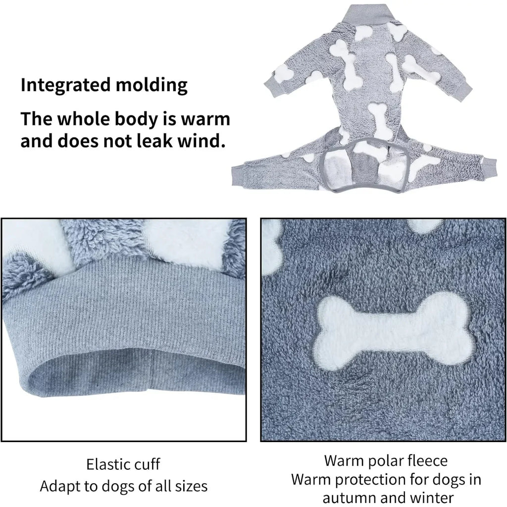 Winter Clothes for Dogs Pajamas Jumpsuit Four Legs Winter Onesies for Medium Large Dogs Warm Puppy Jumpsuit Dog Clothes