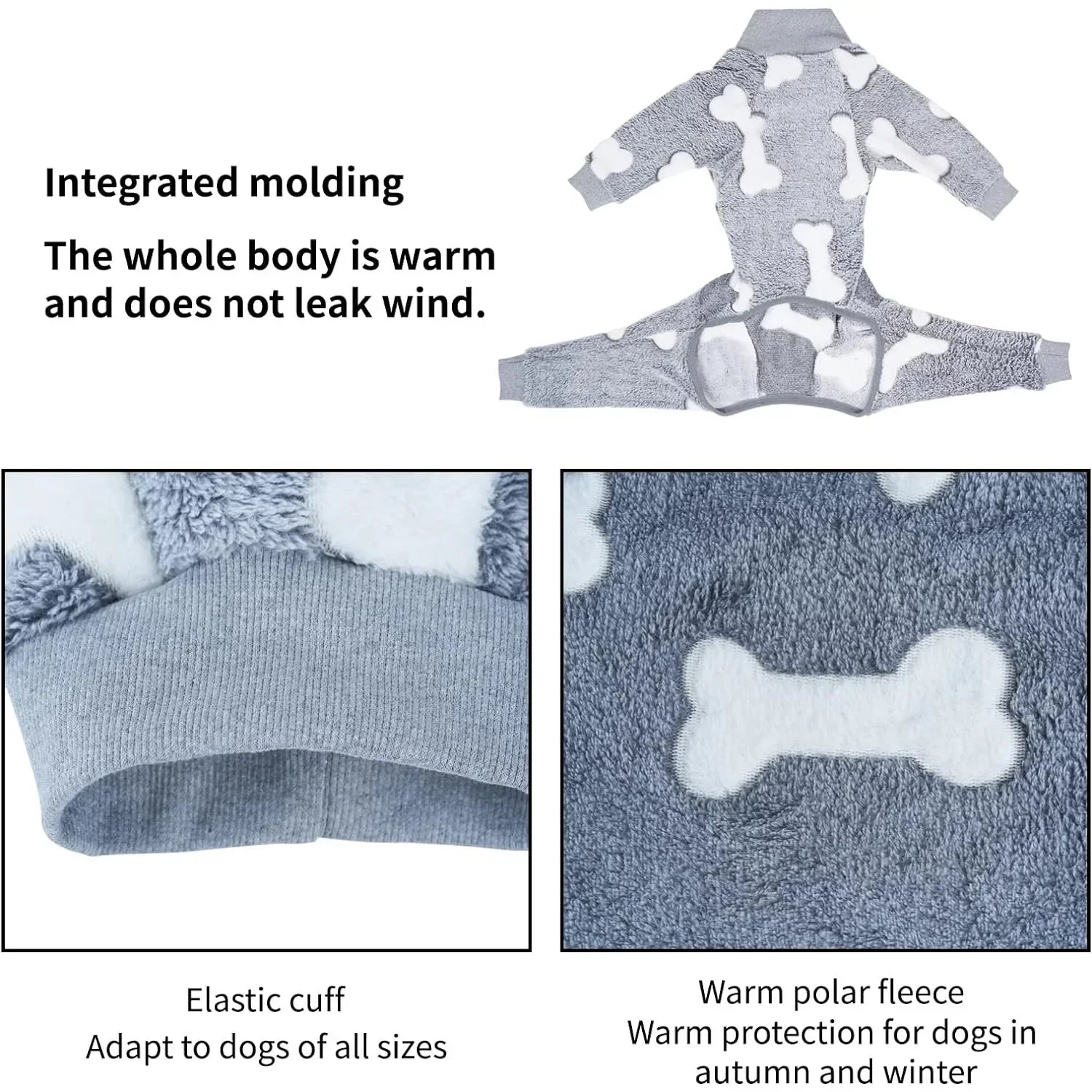 Winter Clothes for Dogs Pajamas Jumpsuit Four Legs Winter Onesies for Medium Large Dogs Warm Puppy Jumpsuit Dog Clothes