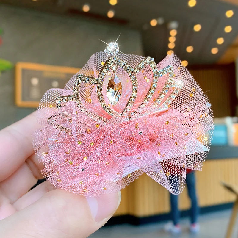 Dog Cat Pet Hair Clip Cute Lace Princess Crown Wedding Birthday Party Photography Decoration Pet Supplies New Year Gift