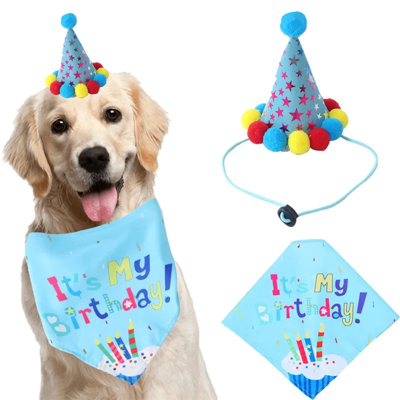 Pet Birthday Party Set Balloon Bandana Hat Bowtie Slogan Supplies for Celebrating Dog Products Supplies All for Pets Cats Party
