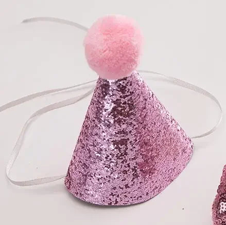 Cute Pet Dog Cat Shiny Cute Non-woven Crown Birthday Cap Hat Numbers Party Decor Teddy Labrador Birthday Party Party Sign