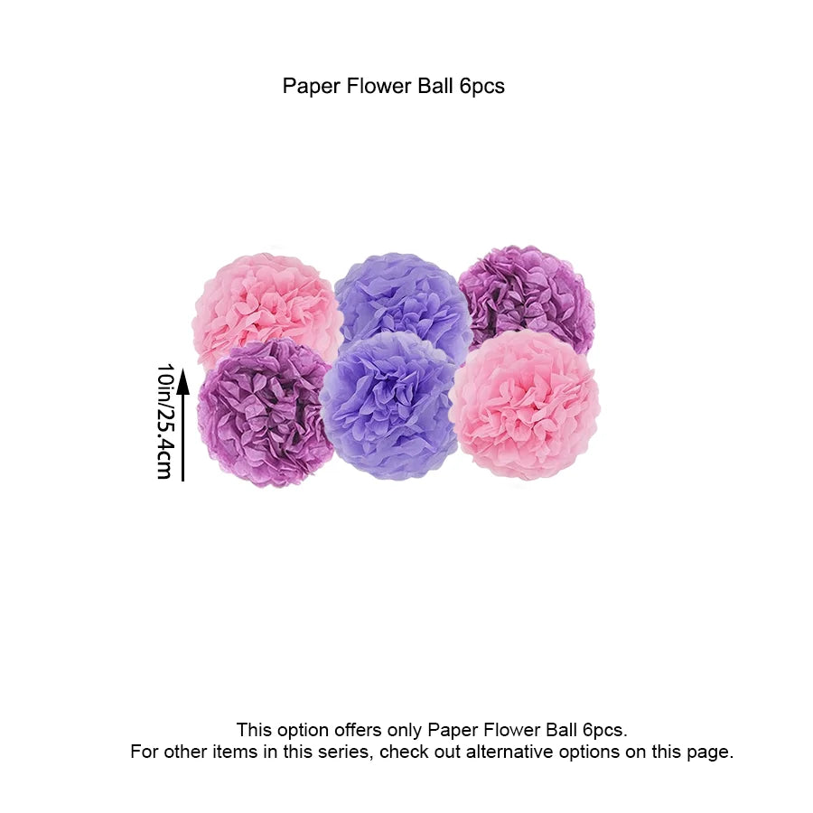 Purple Pink Birthday Party Decorations Set with Happy Birthday Banner, Tissue Paper Pompoms, Tassel Garland, and Balloon Set