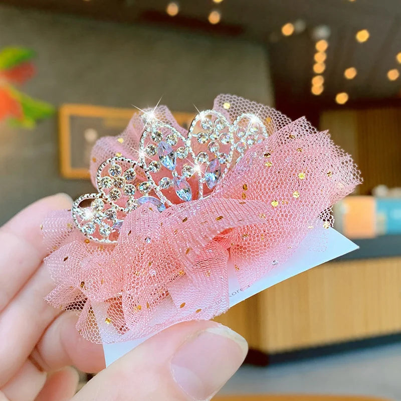 Dog Cat Pet Hair Clip Cute Lace Princess Crown Wedding Birthday Party Photography Decoration Pet Supplies New Year Gift