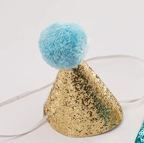 Cute Pet Dog Cat Shiny Cute Non-woven Crown Birthday Cap Hat Numbers Party Decor Teddy Labrador Birthday Party Party Sign