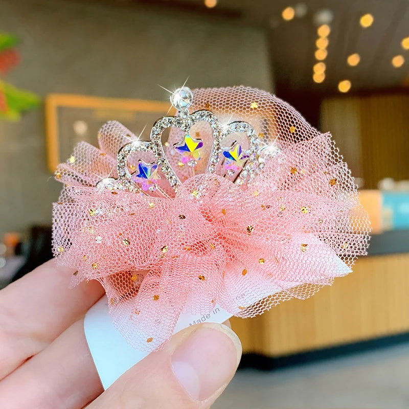 Dog Cat Pet Hair Clip Cute Lace Princess Crown Wedding Birthday Party Photography Decoration Pet Supplies New Year Gift