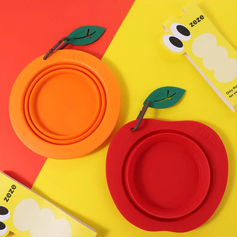 Convenient 350ML Pet Folding Bowl with Carabiner Hook Design Dog Collapsible Dishes Large Foldable Portable Cat Bowl Travel