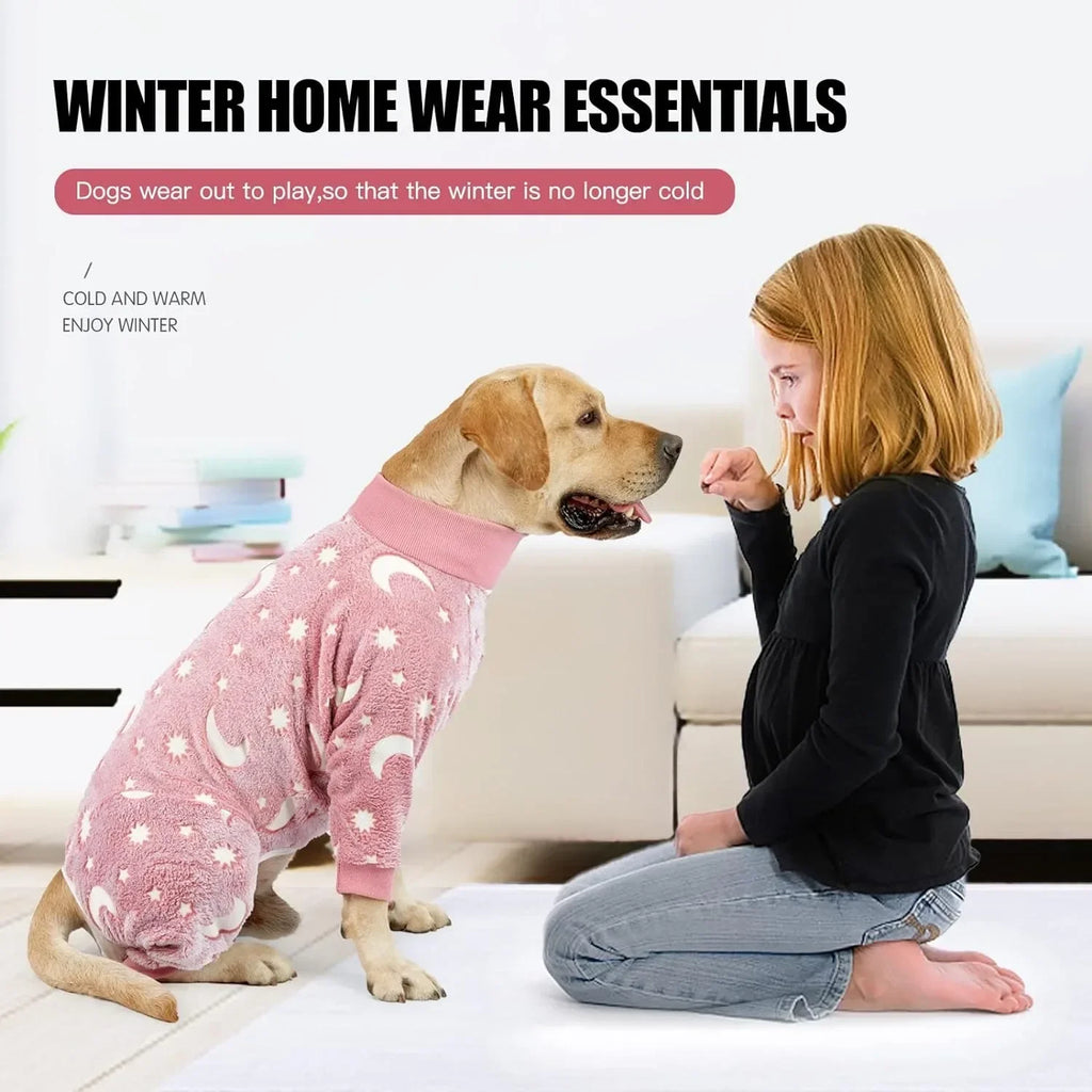 Winter Clothes for Dogs Pajamas Jumpsuit Four Legs Winter Onesies for Medium Large Dogs Warm Puppy Jumpsuit Dog Clothes