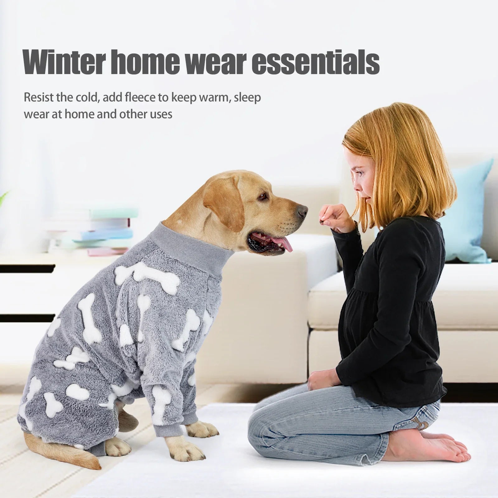Winter Clothes for Dogs Pajamas Jumpsuit Four Legs Winter Onesies for Medium Large Dogs Warm Puppy Jumpsuit Dog Clothes