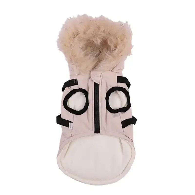 Winter Pet Dog Jacket With Harness Warm Dog Clothes Waterproof Hooded Coat for Small Medium Dogs Chihuahua French Bulldog Outfit