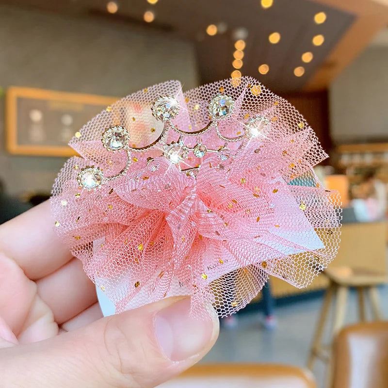 Dog Cat Pet Hair Clip Cute Lace Princess Crown Wedding Birthday Party Photography Decoration Pet Supplies New Year Gift