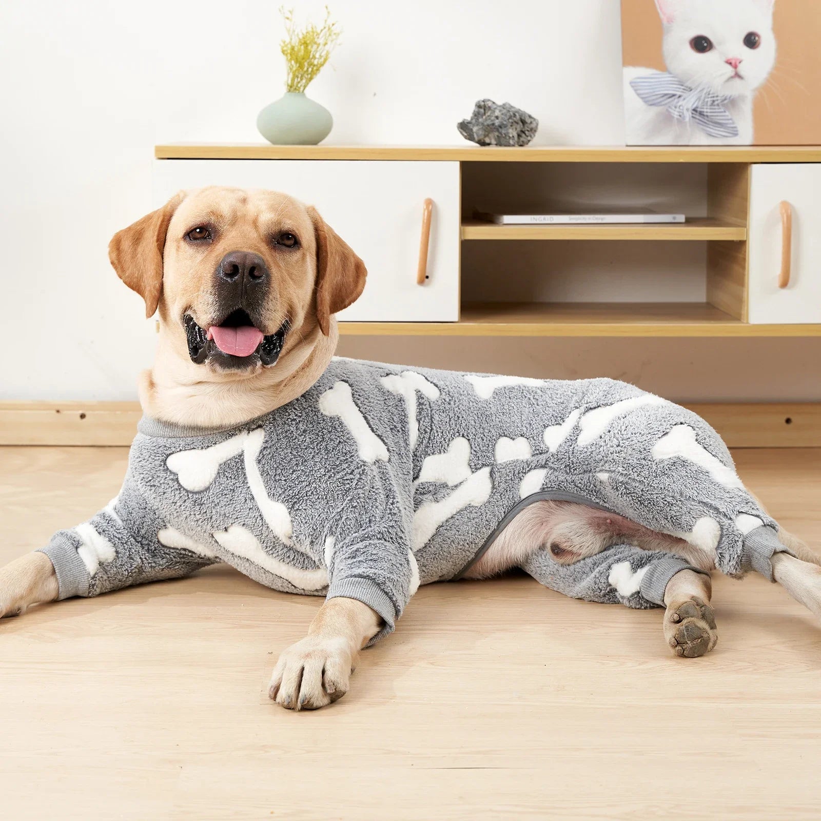Winter Clothes for Dogs Pajamas Jumpsuit Four Legs Winter Onesies for Medium Large Dogs Warm Puppy Jumpsuit Dog Clothes