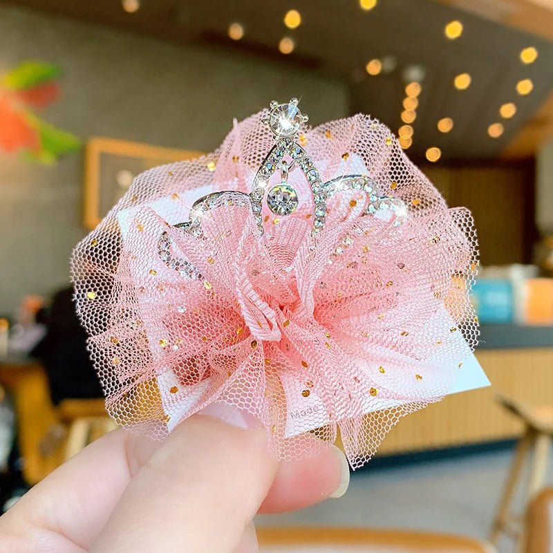 Dog Cat Pet Hair Clip Cute Lace Princess Crown Wedding Birthday Party Photography Decoration Pet Supplies New Year Gift