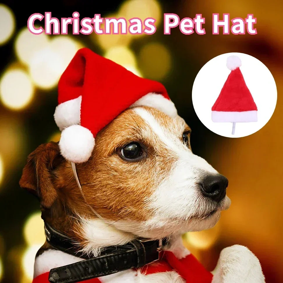 Christmas Pet Hat Santa Claus Hat for Cats Dogs Puppy Xmas Decoration New Year Party Supplies Pet Costume