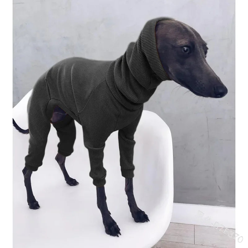 Turtleneck Big Dog Italian Greyhound Clothes Winter Overall for Dogs Rib Four-legged Pajamas Pet Sweater Jumpsuit for Large Dogs