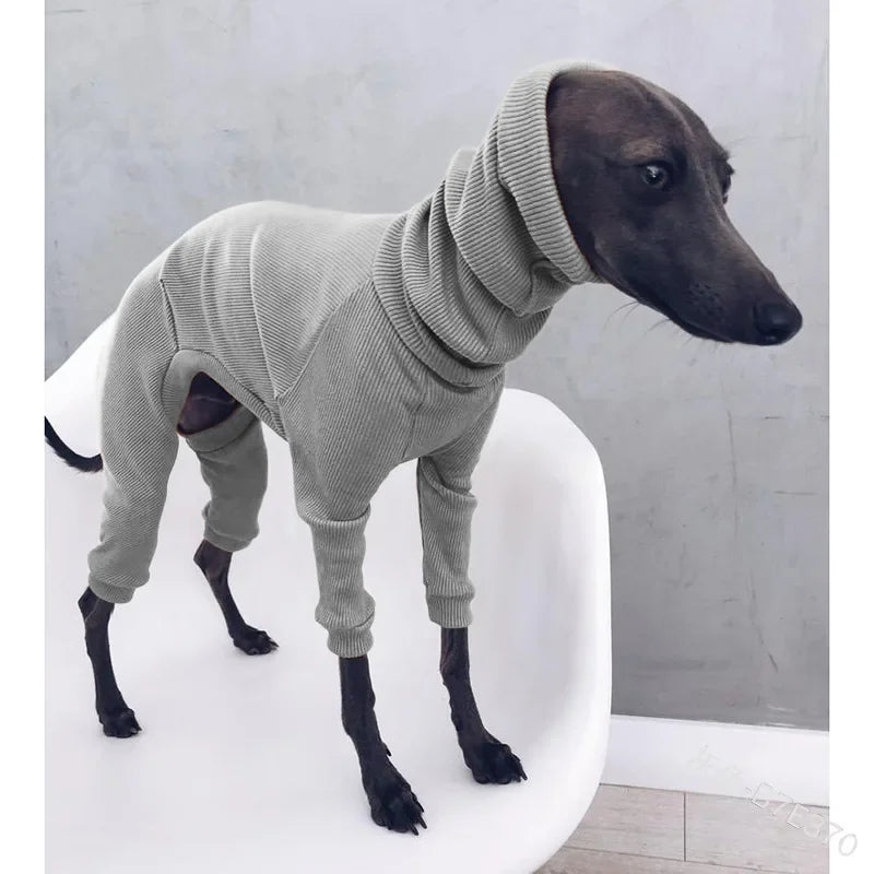 Turtleneck Big Dog Italian Greyhound Clothes Winter Overall for Dogs Rib Four-legged Pajamas Pet Sweater Jumpsuit for Large Dogs