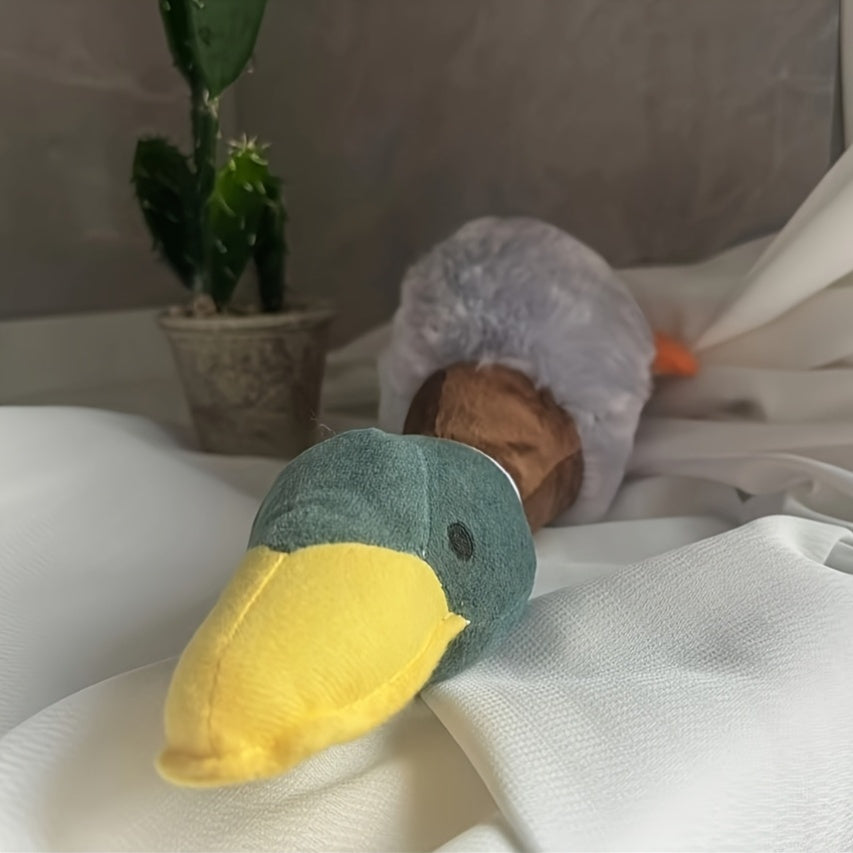 1pc Interactive Plush Duck Squeaky Dog Toy - Durable Sound Pet Toy for Medium Breeds, Soft Stuffed Animal Plaything for Dogs and Puppies - For Dogs & Puppies - Perfect for Fetch & Chewing - Great Gift for Pet Lovers