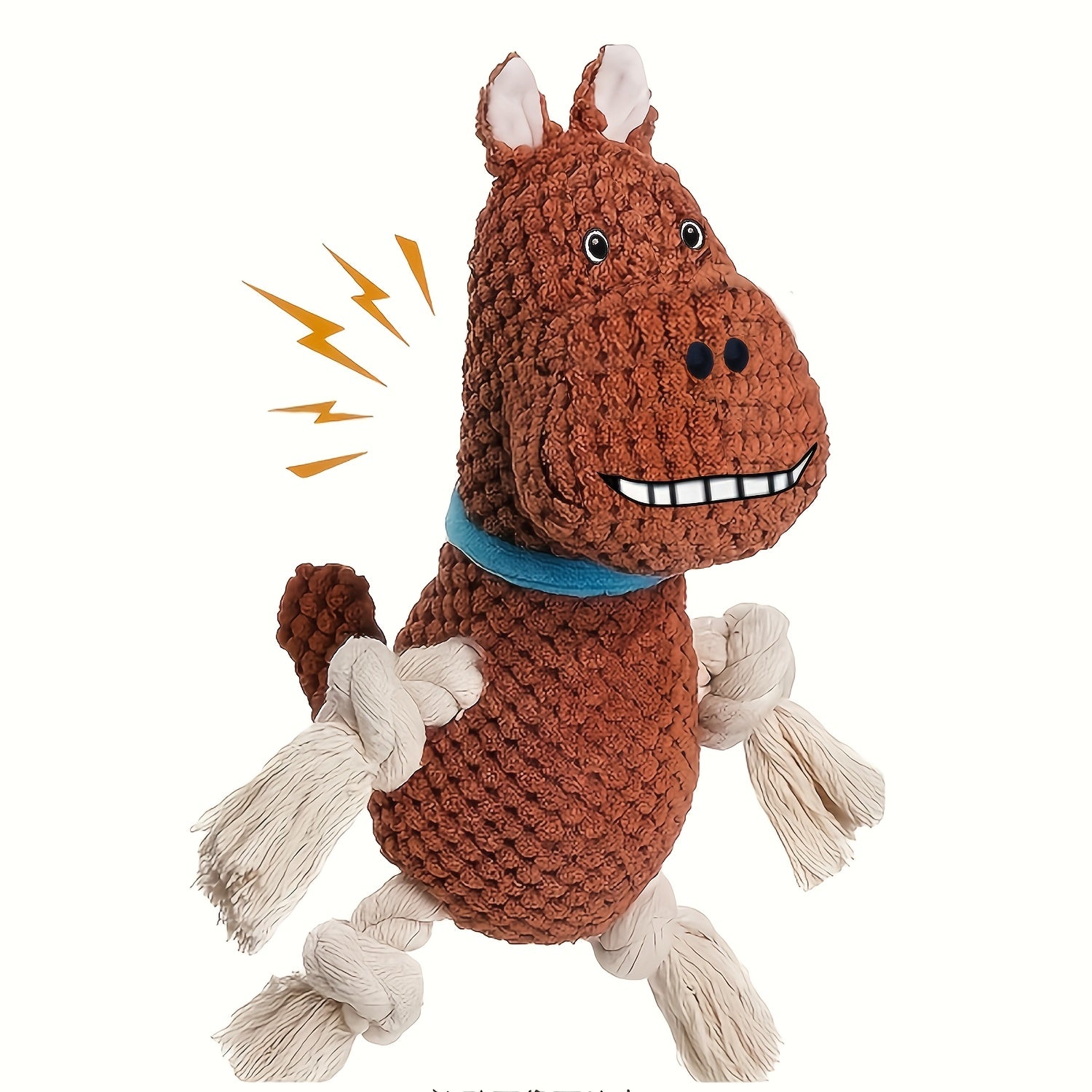 Interactive Squeaky Monkey Dog Toy with Pull String - Plush Chewable Loud Squeaker, for all Breed Sizes (Puppies & Dogs), Durable for teething & Solo/Interactive Play - Ideal Dog Chew Gift for &